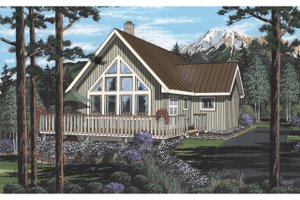 Cabin Exterior - Front Elevation Plan #126-219