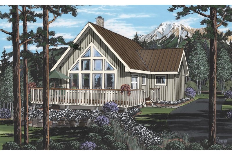 Architectural House Design - Cabin Exterior - Front Elevation Plan #126-219