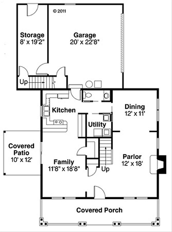 House Plan Design - Craftsman Floor Plan - Main Floor Plan #124-204