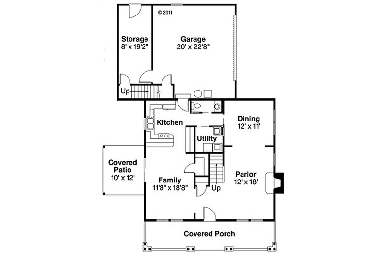 House Plan Design - Floor Plan - Main Floor for Craftsman House Plan #124-204 - 3 bed, 2.5 bath