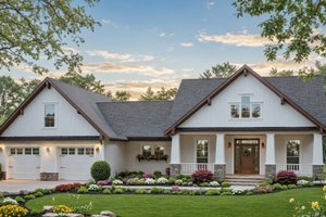 House Blueprint - Craftsman Exterior - Front Elevation Plan #21-551