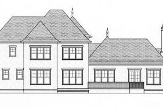 Exterior - Rear Elevation for European House Plan #413-112 - 4 bed, 3 bath