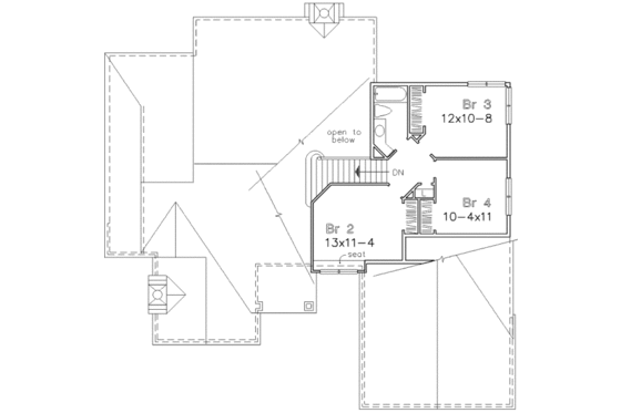 Floor Plan - Upper Floor for Country House Plan #320-460 - 4 bed, 2.5 bath