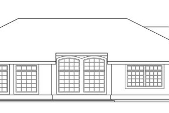Exterior - Rear Elevation for Mediterranean House Plan #124-429 - 3 bed, 2.5 bath