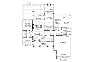 Floor Plan - Main Floor for Craftsman House Plan #929-1025 - 4 bed, 3 bath