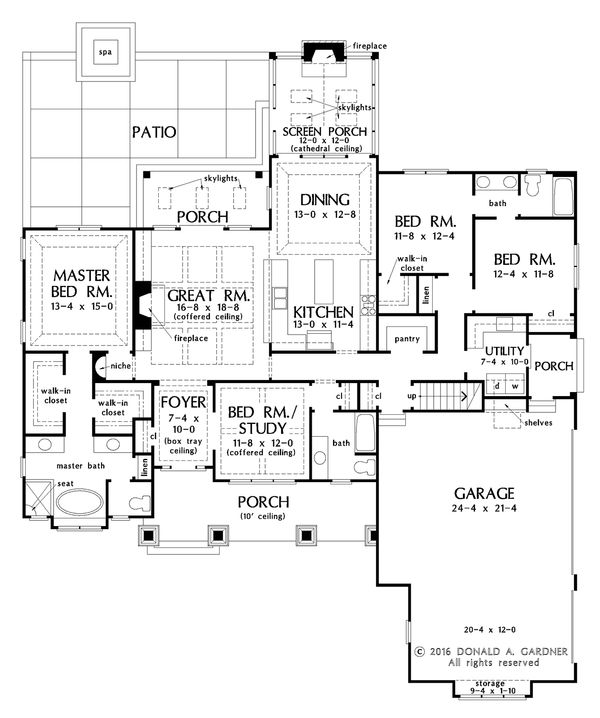 Craftsman Floor Plan - Main Floor Plan #929-1025