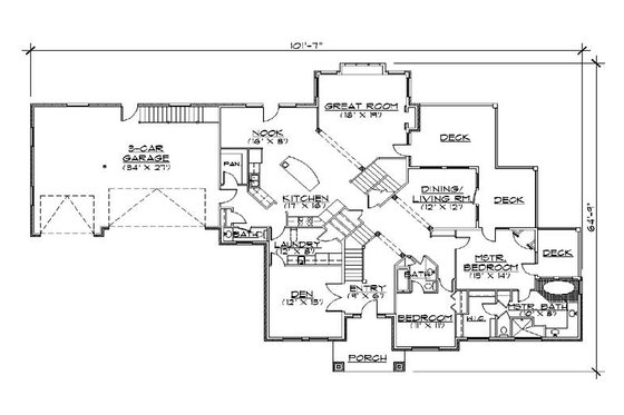 Floor Plan - Main Floor for European House Plan #5-434 - 7 bed, 6 bath