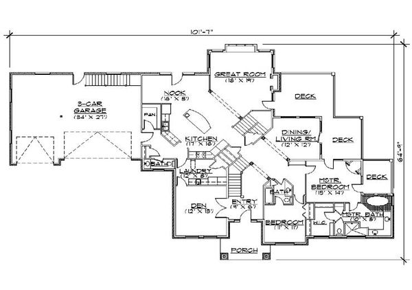 Dream House Plan - European Floor Plan - Main Floor Plan #5-434