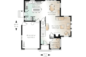 Floor Plan - Main Floor for Traditional House Plan #23-450 - 3 bed, 2.5 bath