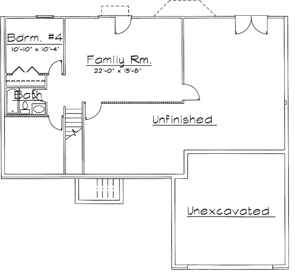 Traditional Floor Plan - Lower Floor Plan #31-121