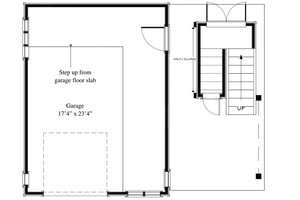 Floor Plan - Lower Floor for Cottage House Plan #917-8 - 1 bed, 1 bath