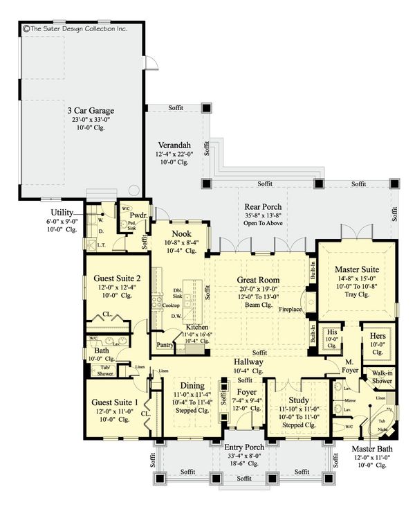 House Plan Design - Craftsman Floor Plan - Main Floor Plan #930-462