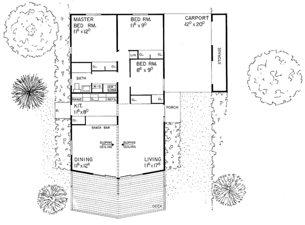 Architectural House Design - Contemporary Floor Plan - Main Floor Plan #72-629