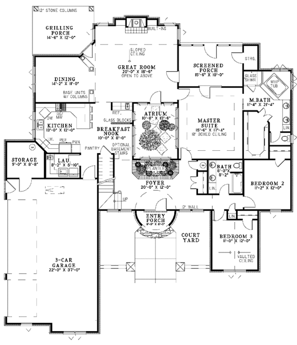 Dream House Plan - Country Floor Plan - Main Floor Plan #17-2928
