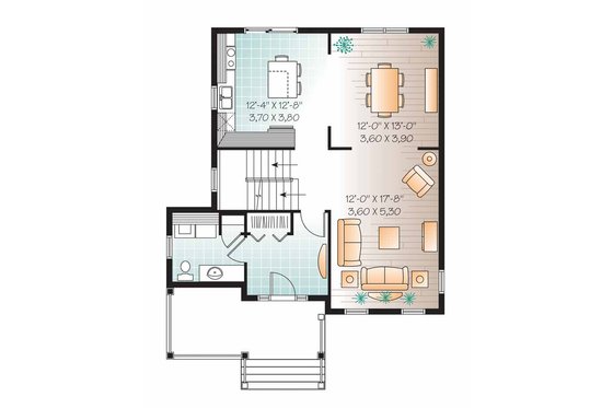 Floor Plan - Main Floor for Country House Plan #23-2550 - 3 bed, 1.5 bath