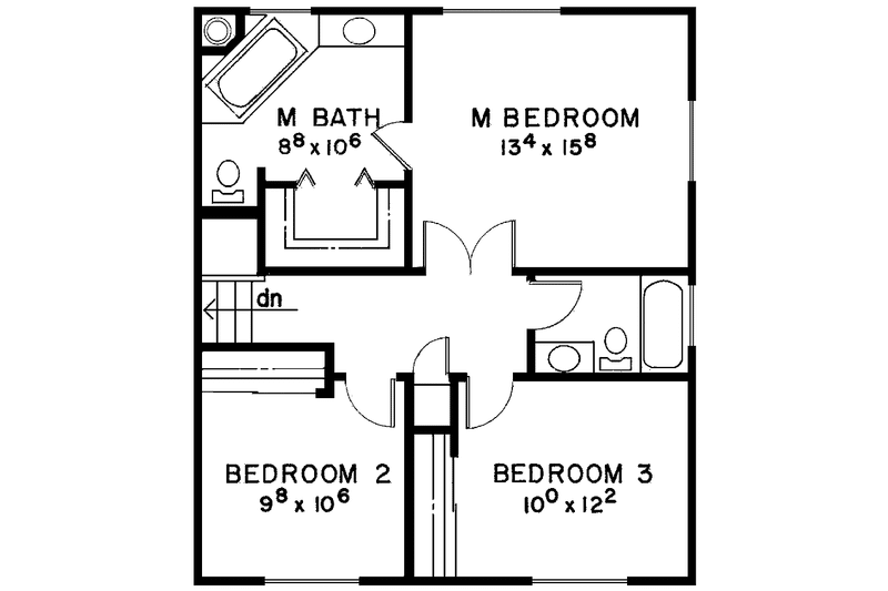 Home Plan - Floor Plan - Upper Floor for Contemporary House Plan #60-858 - 3 bed, 2.5 bath