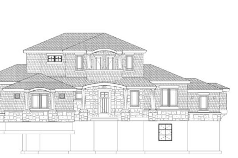 House Blueprint - Exterior - Front Elevation 4 for Prairie House Plan #937-1 - 4 bed, 2.5 bath