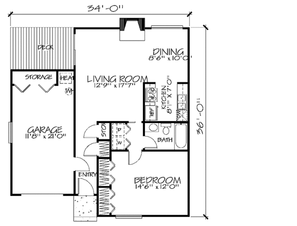 Architectural House Design - Contemporary Floor Plan - Main Floor Plan #320-818
