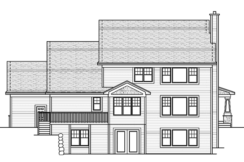 Architectural House Design - Exterior - Rear Elevation for Traditional House Plan #51-661 - 3 bed, 2.5 bath