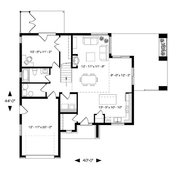 Home Plan - Modern Floor Plan - Main Floor Plan #23-2308