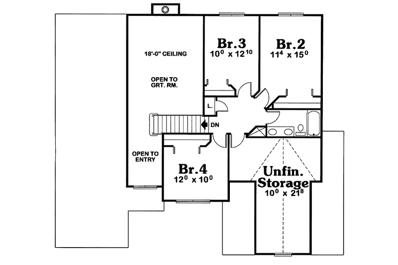 Home Plan - Floor Plan - Upper Floor for Traditional House Plan #20-2215 - 4 bed, 2.5 bath
