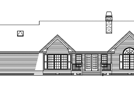 Exterior - Rear Elevation for Country House Plan #929-382 - 3 bed, 2 bath