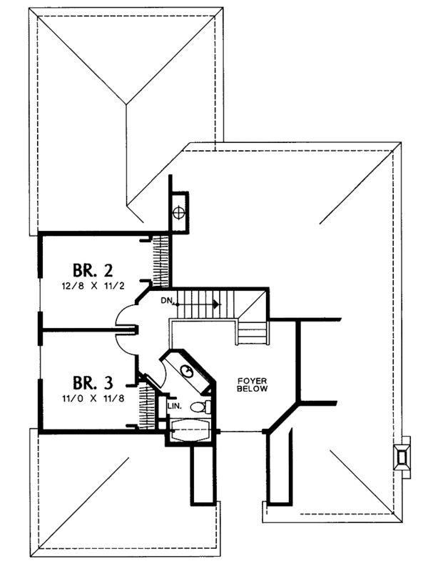 House Blueprint - Traditional Floor Plan - Upper Floor Plan #48-718