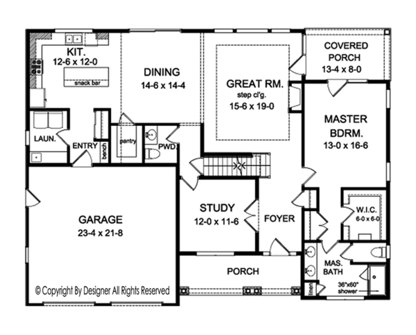 Architectural House Design - Country Floor Plan - Main Floor Plan #1010-153