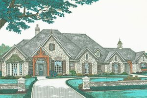 European Exterior - Front Elevation Plan #310-331