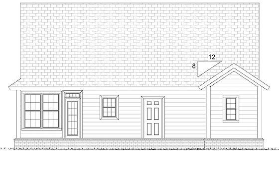 Exterior - Rear Elevation for Country House Plan #513-2139 - 3 bed, 2.5 bath