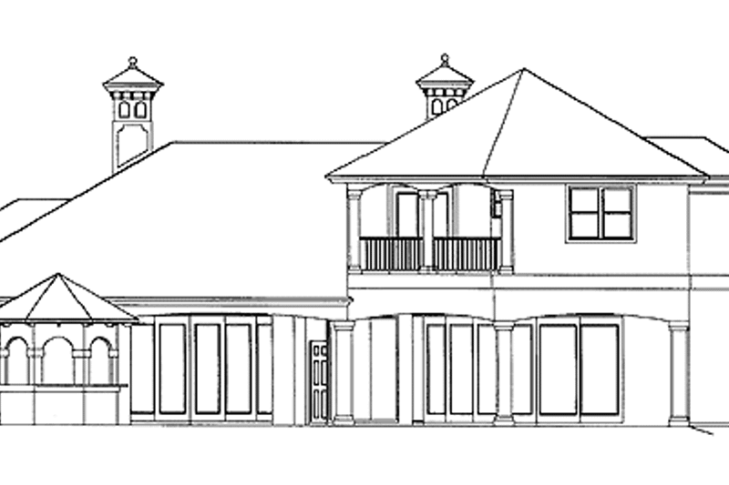 Home Plan - Exterior - Rear Elevation 2 for Mediterranean House Plan #1017-2 - 5 bed, 5.5 bath