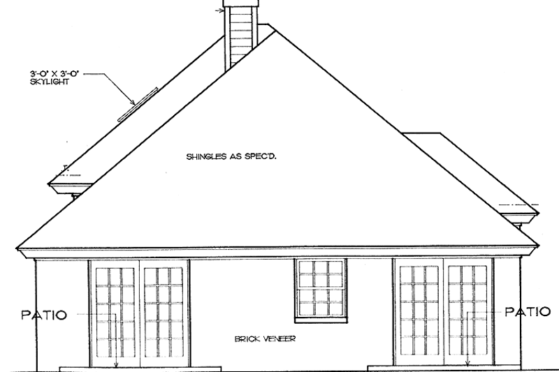 Home Plan - Exterior - Rear Elevation for Traditional House Plan #310-1085 - 2 bed, 2 bath
