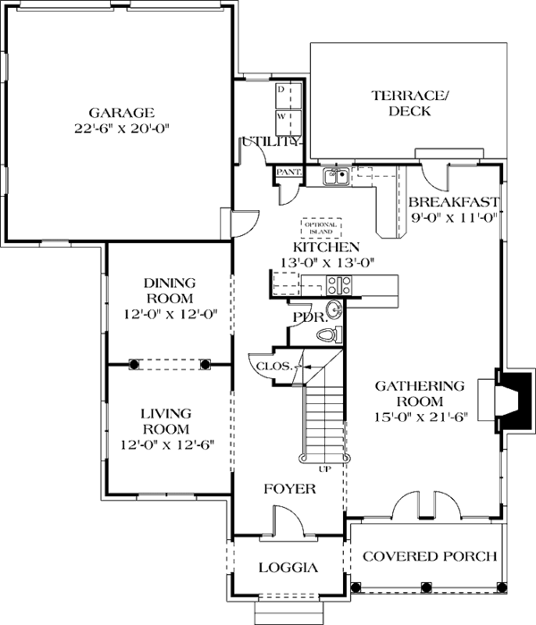 Home Plan - Traditional Floor Plan - Main Floor Plan #453-114