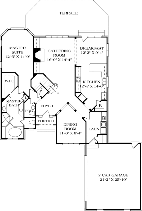 Architectural House Design - Traditional Floor Plan - Main Floor Plan #453-140