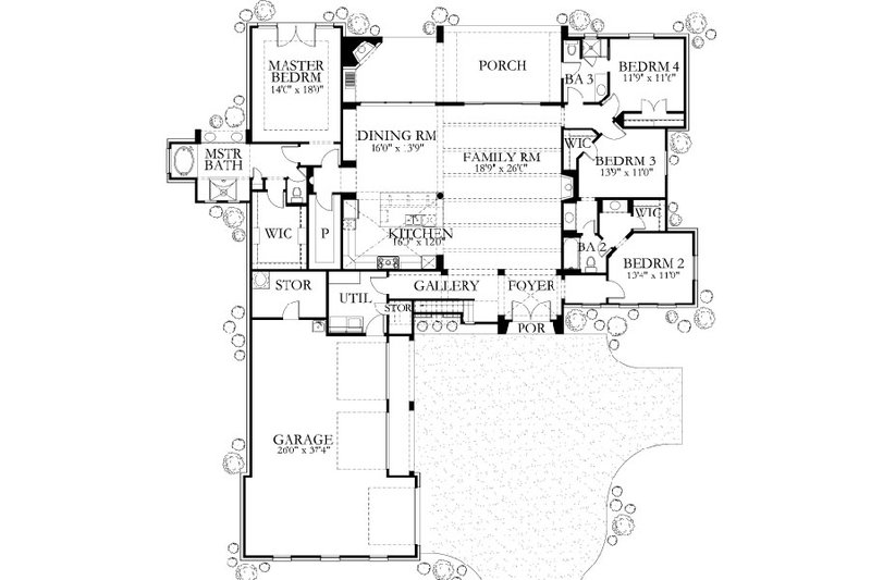 Dream House Plan - Floor Plan - Main Floor for Mediterranean House Plan #80-197 - 5 bed, 4 bath
