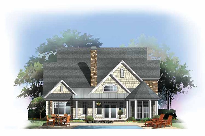 Home Plan - Exterior - Rear Elevation 1 for Craftsman House Plan #929-844 - 3 bed, 2.5 bath