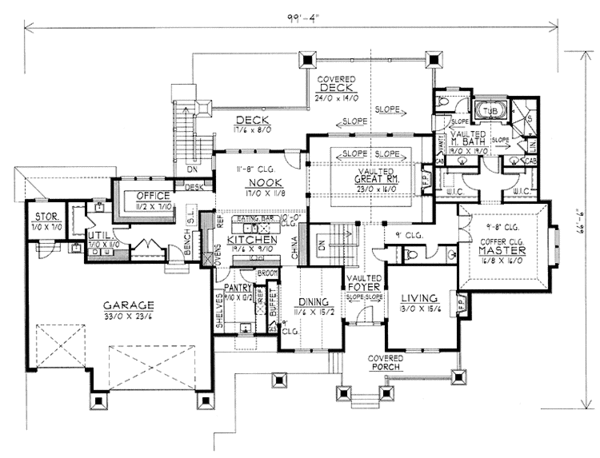 House Plan Design - Craftsman Floor Plan - Main Floor Plan #1037-14