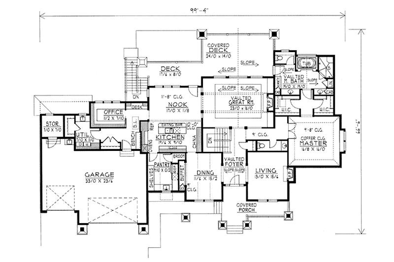 Dream House Plan - Floor Plan - Main Floor for Craftsman House Plan #1037-14 - 3 bed, 3.5 bath