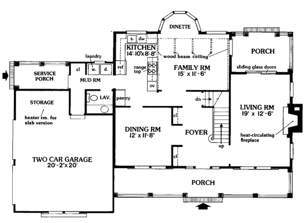 House Design - Country Floor Plan - Main Floor Plan #314-242