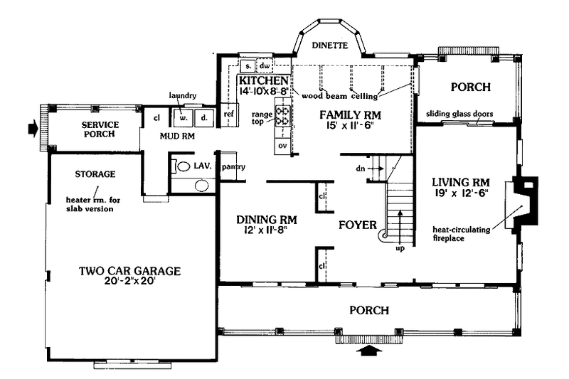 Architectural House Design - Floor Plan - Main Floor for Country House Plan #314-242 - 4 bed, 2.5 bath