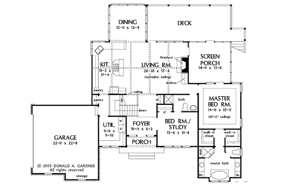 Floor Plan - Main Floor for Craftsman House Plan #929-702 - 3 bed, 3 bath
