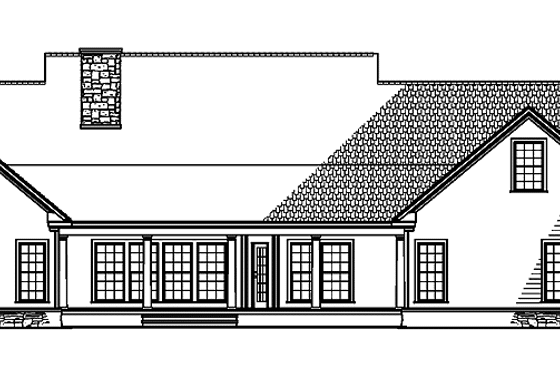 Exterior - Rear Elevation for Country House Plan #17-2801 - 4 bed, 3 bath