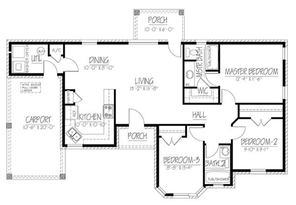 Dream House Plan - Ranch Floor Plan - Main Floor Plan #1061-20