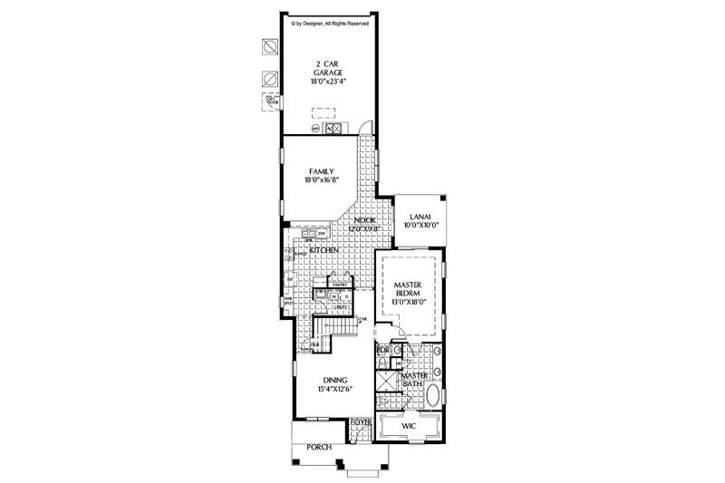Home Plan - Floor Plan - Main Floor for Colonial House Plan #999-160 - 3 bed, 2.5 bath