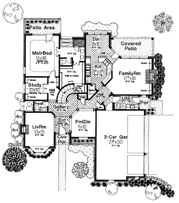 Architectural House Design - Country Floor Plan - Main Floor Plan #310-1161