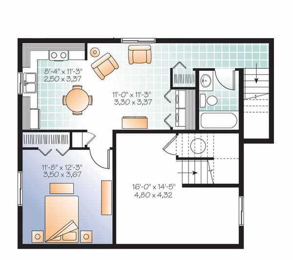 House Design - Traditional Floor Plan - Lower Floor Plan #23-2507