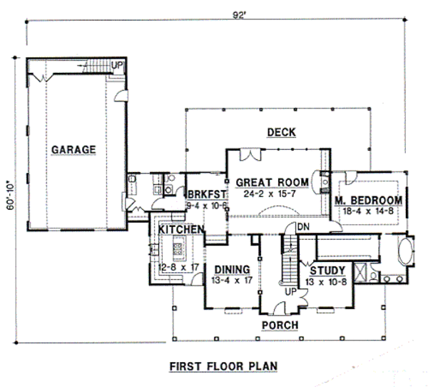 Farmhouse Floor Plan - Main Floor Plan #67-137