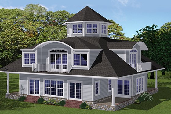 Exterior - Front Elevation 4 for Contemporary House Plan #1061-7 - 4 bed, 3.5 bath