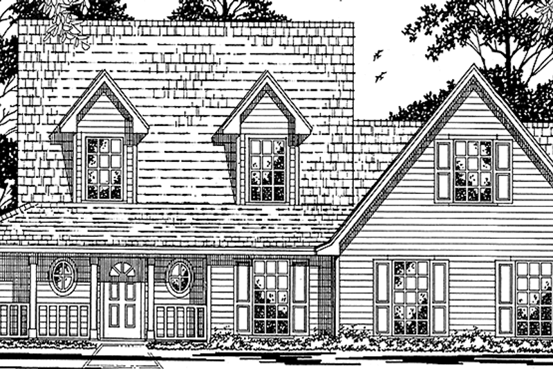 Home Plan - Country Exterior - Front Elevation Plan #42-711