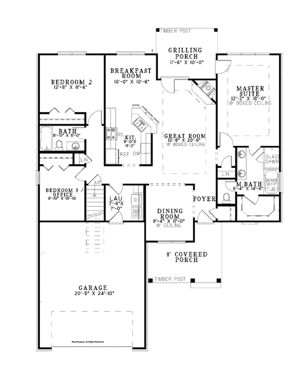 Architectural House Design - Country Floor Plan - Main Floor Plan #17-3355